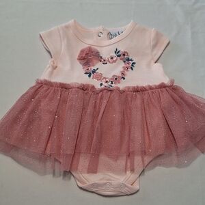 Nicole Miller Blush Floral Heart One Piece